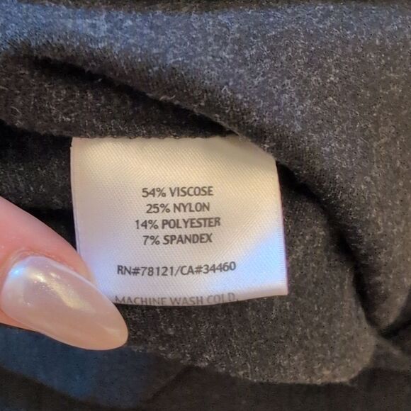 Eileen Fisher Melange Viscose Ponte Pant Charcoal dark grey black size L - Picture 4 of 8